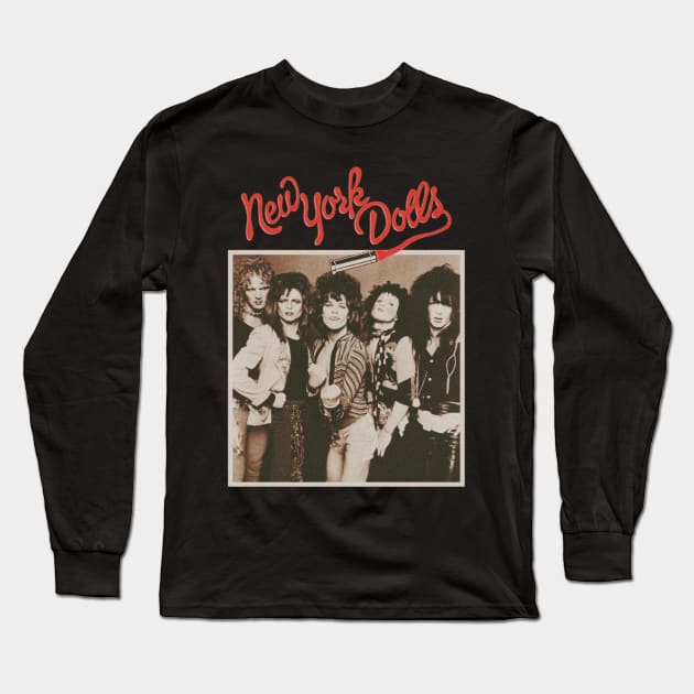 new york dolls retro 90s Long Sleeve T-Shirt by Deconstructing Comics